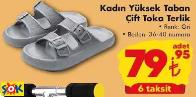 KADIN YÜKSEK TABAN ÇİFT TOKA TERLİK KADIN YÜKSEK TABAN ÇİFT TOKA TERLİK